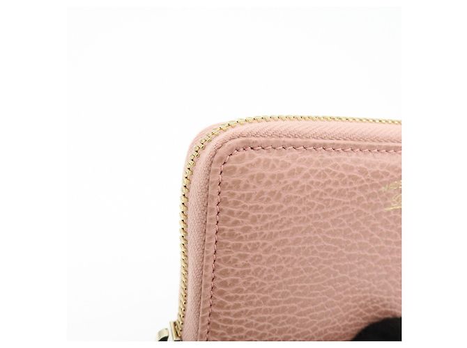 GUCCI Swing Leather Coin Case Cartera Compacta Rosa 368877 - vista 10