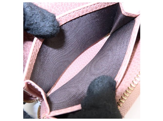 GUCCI Swing Leather Coin Case Cartera Compacta Rosa 368877 - vista 20