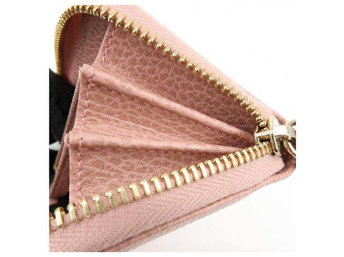 GUCCI Swing Leather Coin Case Cartera Compacta Rosa 368877 - vista 22