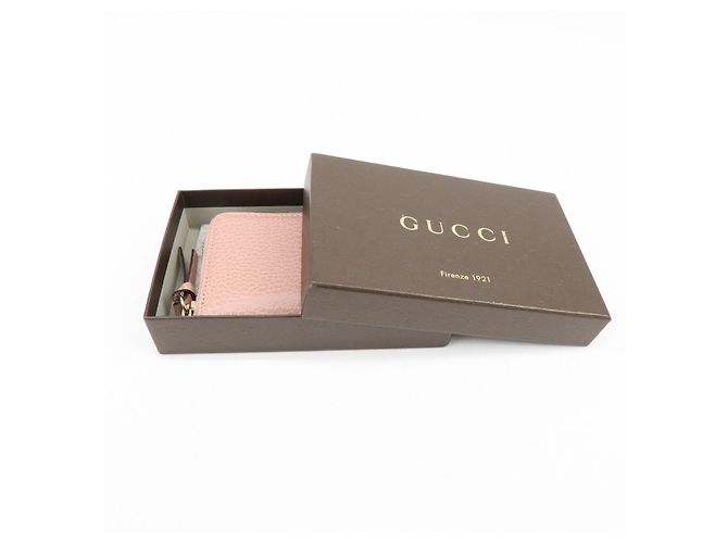 GUCCI Swing Leather Coin Case Cartera Compacta Rosa 368877 - vista 24