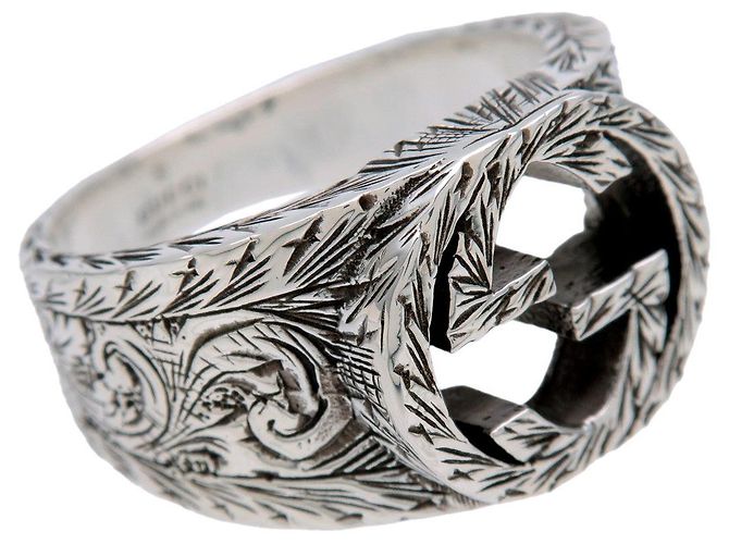 GUCCI Interlocking G Arabesque Ring SV925 Silber #23 US10.25 EU63 - Ansicht 6