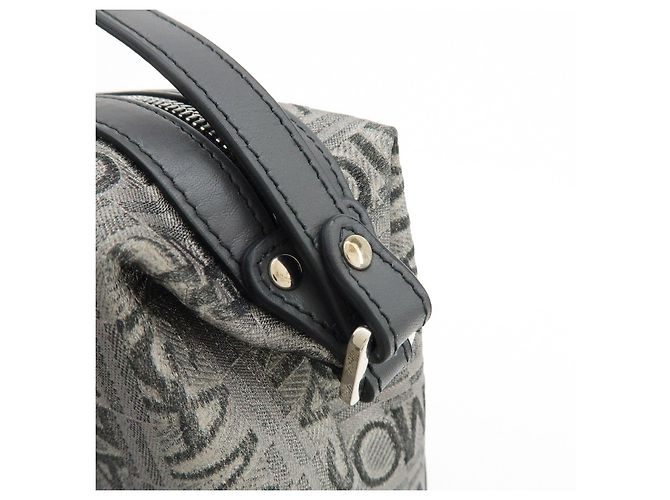Salvatore Ferragamo Borsa a pochette Ferragamo Gancini Logo Canvas Leather Silver Black - vista 7