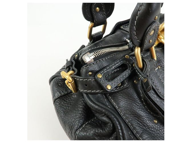 Chloé Borsa Tote Chloe Paddington in pelle Borsa a mano Nera - vista 15