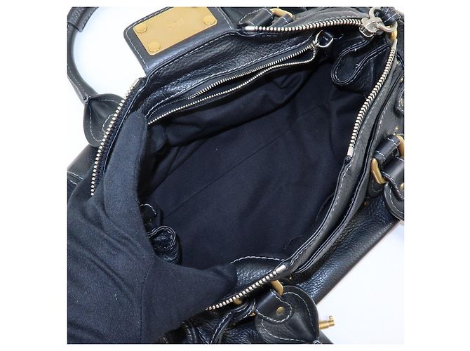 Chloé Borsa Tote Chloe Paddington in pelle Borsa a mano Nera - vista 17