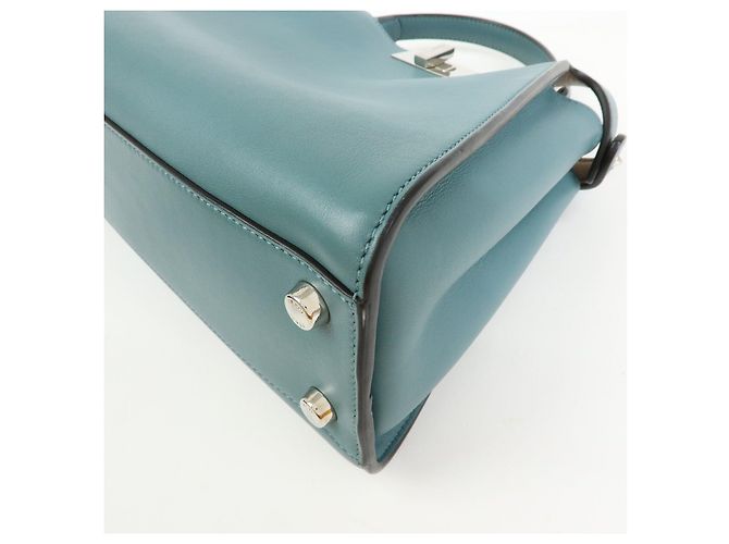 FENDI Peekaboo Iconic Essentially Borsa a mano 2Way in pelle Blu 8BN302 - vista 11