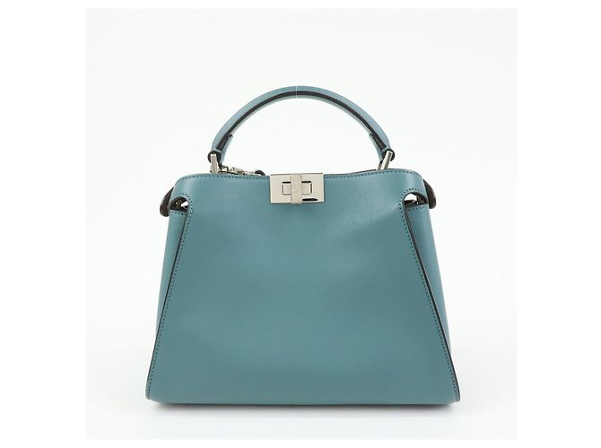 FENDI Peekaboo Iconic Essentially Borsa a mano 2Way in pelle Blu 8BN302 - vista 2