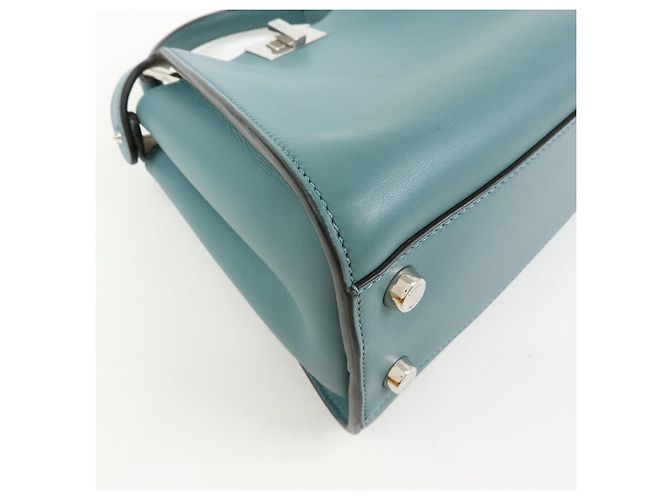 FENDI Peekaboo Iconic Essentially Borsa a mano 2Way in pelle Blu 8BN302 - vista 8