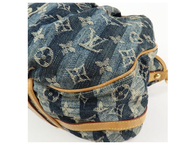 Louis Vuitton Monogram Denim Cabas Raye GM Borsa a mano 2Way M95336 - vista 11