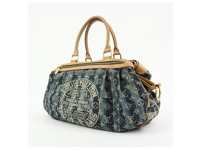 Louis Vuitton Monogram Denim Cabas Raye GM Borsa a mano 2Way M95336 - vista 3