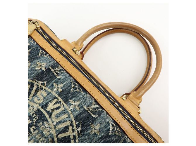 Louis Vuitton Monogram Denim Cabas Raye GM Borsa a mano 2Way M95336 - vista 6