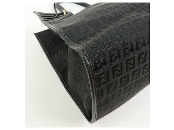 FENDI Borsa a spalla e tote in pelle e tela Zucchino Marrone 8BH153 - vista 10