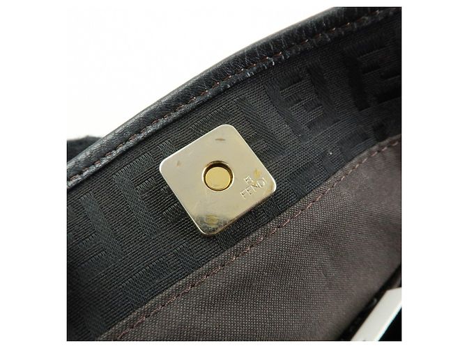 FENDI Borsa a spalla e tote in pelle e tela Zucchino Marrone 8BH153 - vista 15