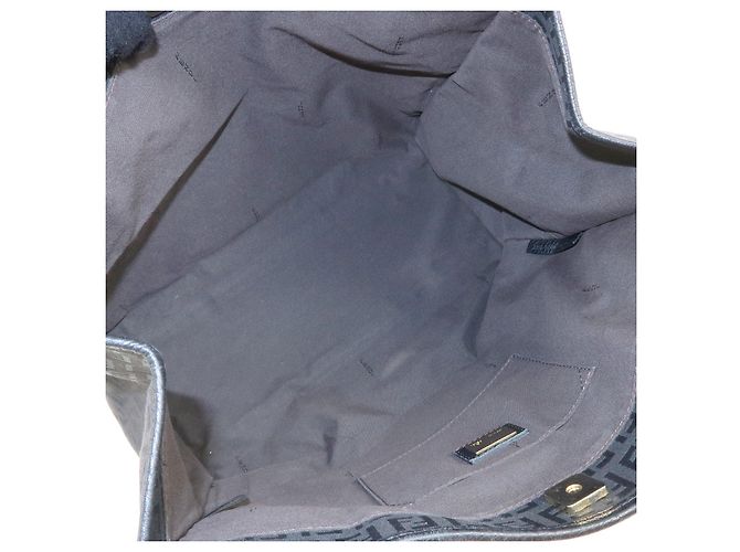 FENDI Borsa a spalla e tote in pelle e tela Zucchino Marrone 8BH153 - vista 16