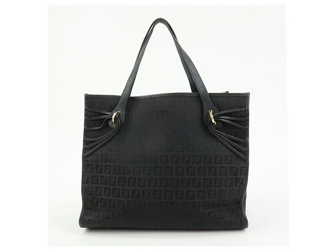 FENDI Borsa a spalla e tote in pelle e tela Zucchino Marrone 8BH153 - vista 2