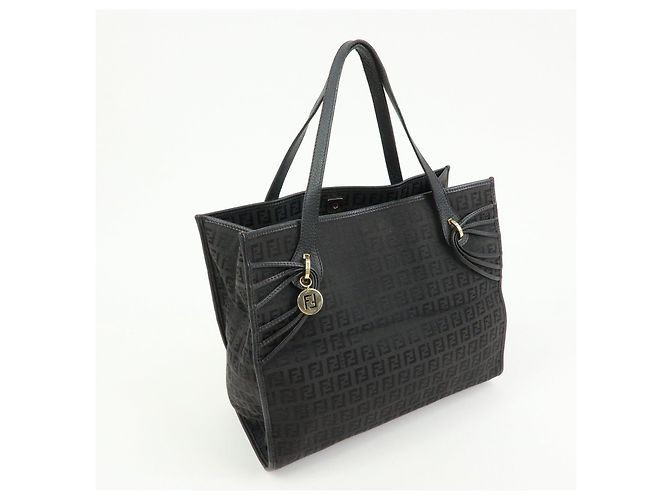 FENDI Borsa a spalla e tote in pelle e tela Zucchino Marrone 8BH153 - vista 4
