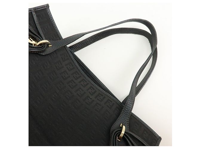 FENDI Borsa a spalla e tote in pelle e tela Zucchino Marrone 8BH153 - vista 6