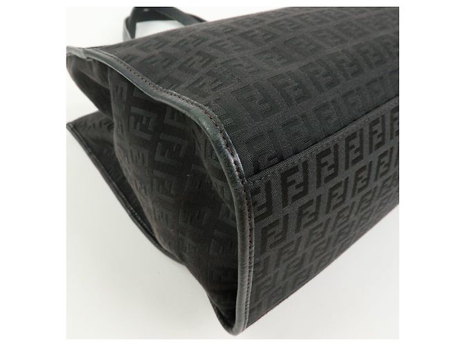 FENDI Borsa a spalla e tote in pelle e tela Zucchino Marrone 8BH153 - vista 8