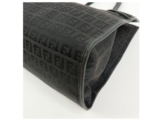 FENDI Borsa a spalla e tote in pelle e tela Zucchino Marrone 8BH153 - vista 9
