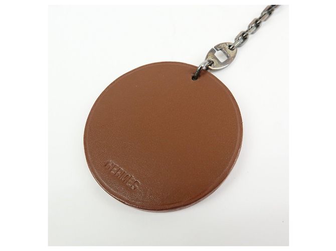 Hermès Portachiavi HERMES Monkey in pelle Brown Yellow - vista 5