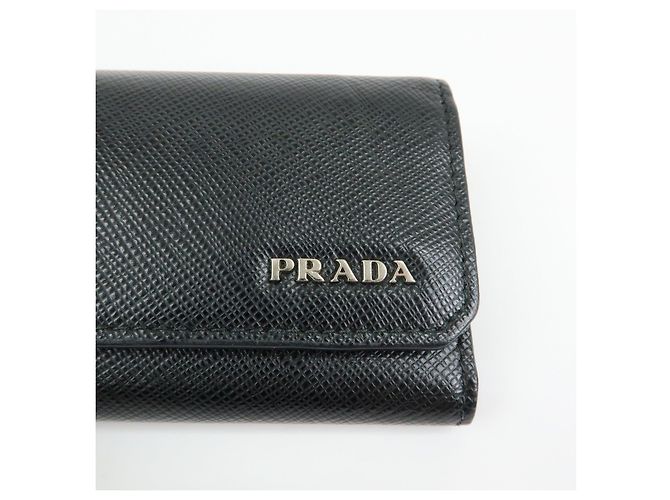 PRADA Saffiano Leather 6 Ring Key Case Key Holder Black 2PG222 - view 12