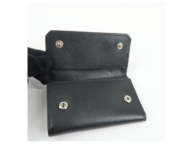 PRADA Saffiano Leather 6 Ring Key Case Key Holder Black 2PG222 - view 13