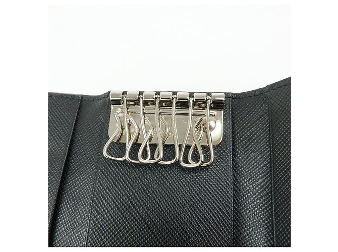 PRADA Saffiano Leather 6 Ring Key Case Key Holder Black 2PG222 - view 16