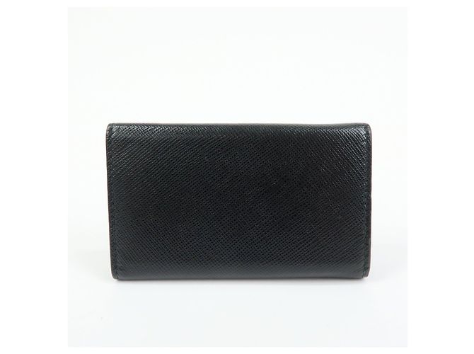 PRADA Saffiano Leather 6 Ring Key Case Key Holder Black 2PG222 - view 2