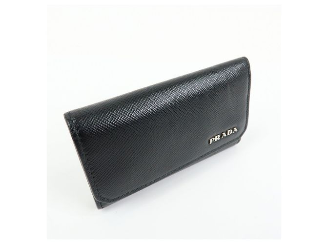 PRADA Saffiano Leather 6 Ring Key Case Key Holder Black 2PG222 - view 4