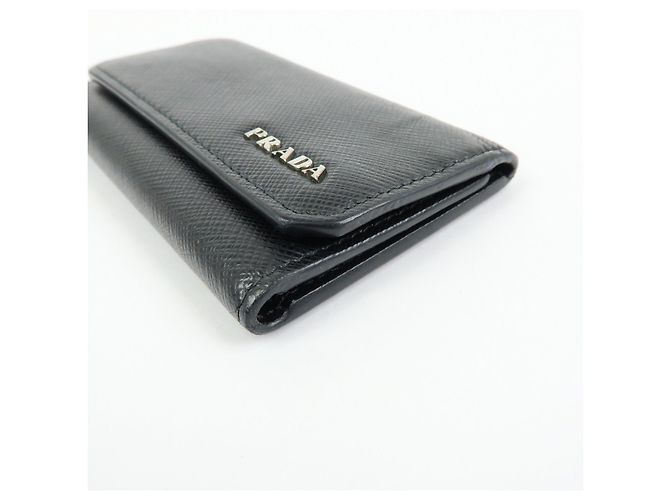 PRADA Saffiano Leather 6 Ring Key Case Key Holder Black 2PG222 - view 7