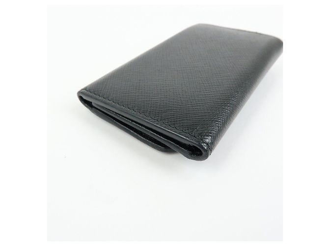 PRADA Saffiano Leather 6 Ring Key Case Key Holder Black 2PG222 - view 8