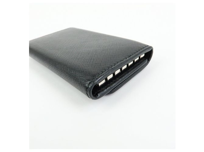 PRADA Saffiano Leather 6 Ring Key Case Key Holder Black 2PG222 - view 9