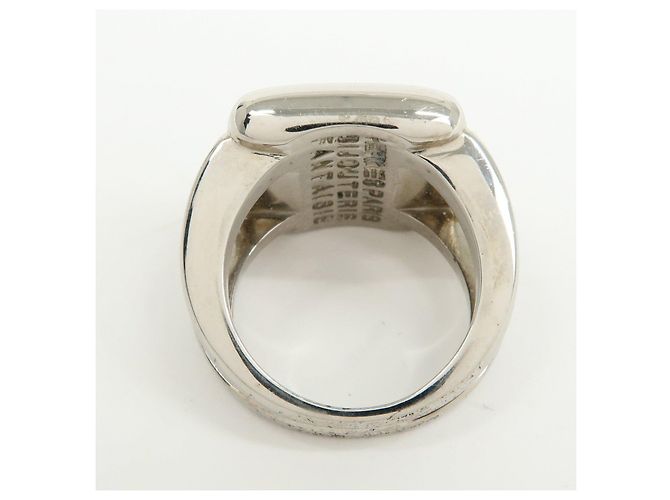 Hermès HERMES Sellier Corozo Metal Shell Ring Silber Ring US5.5 EU51 - Ansicht 4
