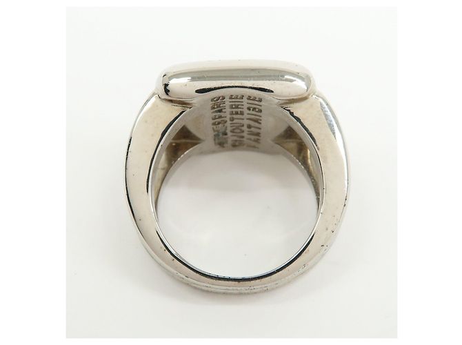 Hermès HERMES Sellier Corozo Metal Shell Ring Silber Ring US5.5 EU51 - Ansicht 5