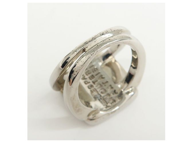 Hermès HERMES Sellier Corozo Metal Shell Ring Silber Ring US5.5 EU51 - Ansicht 6
