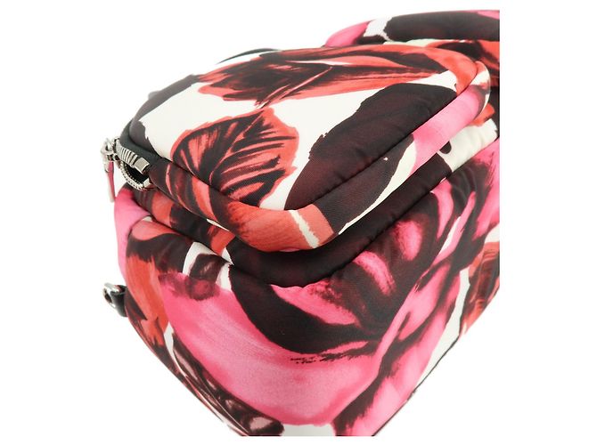 PRADA Triangle Logo Nylon Leder 2Way Bag Handtasche White Pink 1BB062 - Ansicht 5