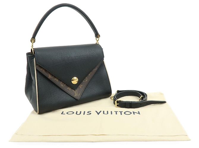 Louis Vuitton Monogram Double V 2Way Bag Borsa a Tracolla Noir Black M54439 - vista 12