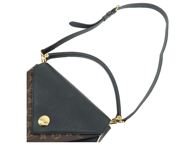 Louis Vuitton Monogram Double V 2Way Bag Borsa a Tracolla Noir Black M54439 - vista 4