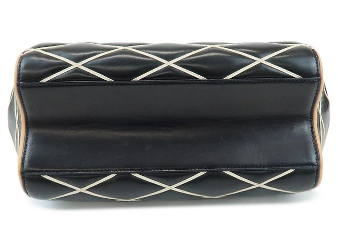 Louis Vuitton Malletage Doc PM Lamb Skin 2Way Bag Noir White M50002 - vista 3