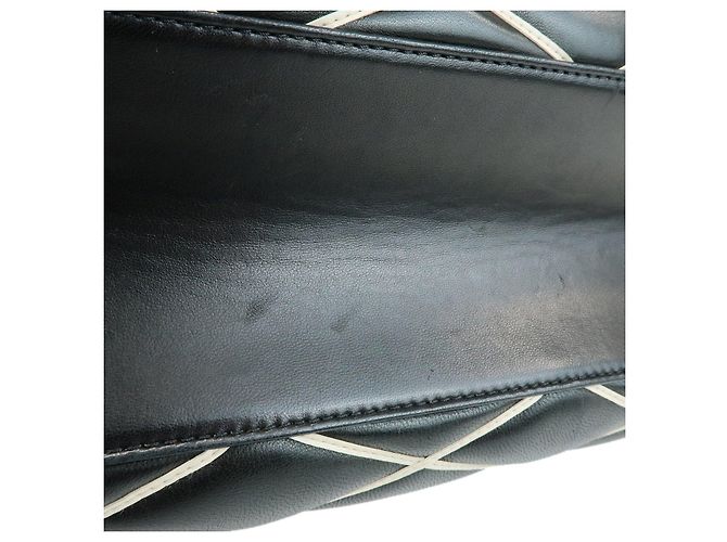 Louis Vuitton Malletage Doc PM Lamb Skin 2Way Bag Noir White M50002 - vista 4