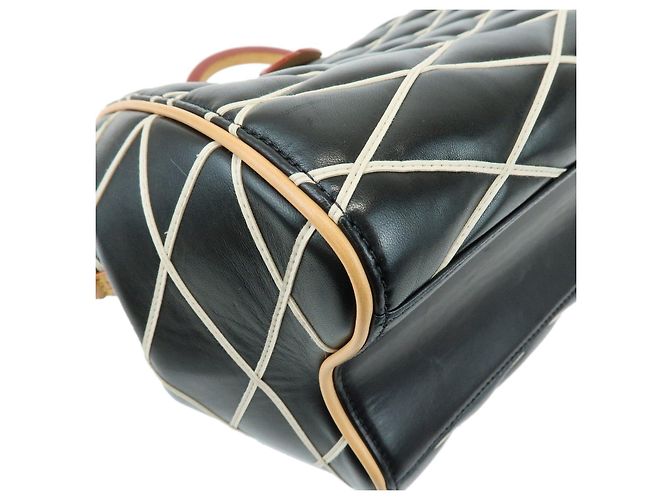 Louis Vuitton Malletage Doc PM Lamb Skin 2Way Bag Noir White M50002 - vista 6