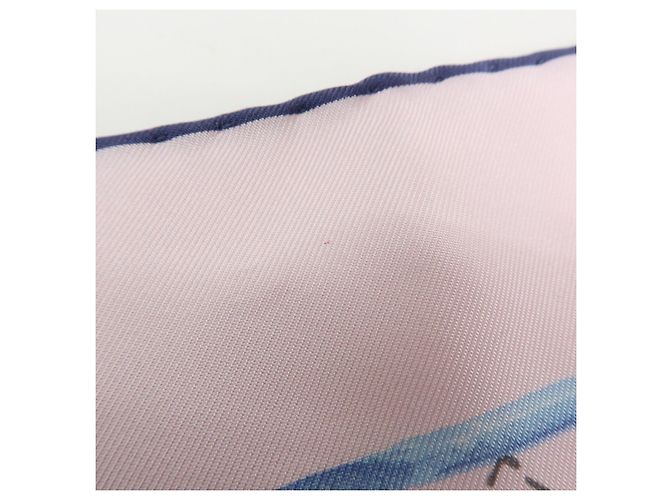 Sciarpa CHANEL COCO Mark 100% seta fiori rosa blu - vista 10