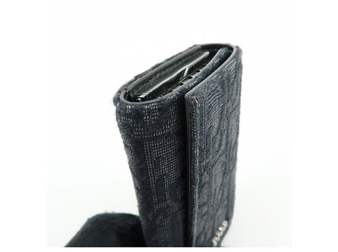 Christian Dior Oblique Canvas Leather 6 Rings Key Case Black - vista 11