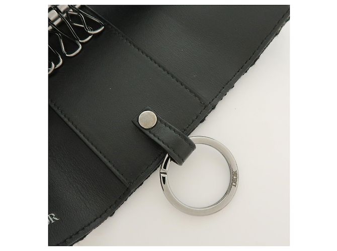 Christian Dior Oblique Canvas Leather 6 Rings Key Case Black - vista 15