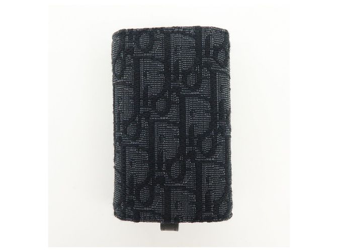 Christian Dior Oblique Canvas Leather 6 Rings Key Case Black - vista 2