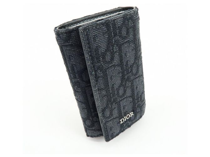 Christian Dior Oblique Canvas Leather 6 Rings Key Case Black - vista 4