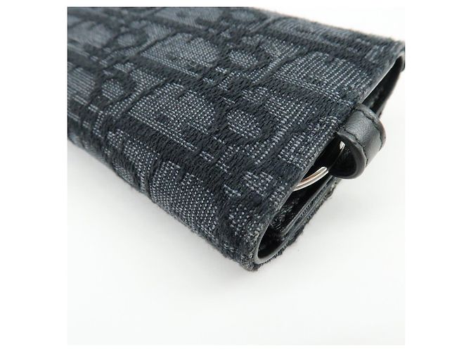 Christian Dior Oblique Canvas Leather 6 Rings Key Case Black - vista 9