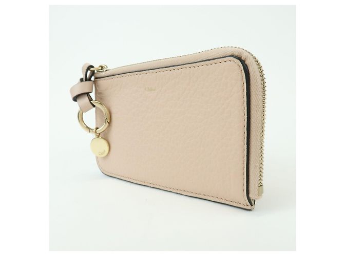 Chloé Monedero Chloe Alphabet Leather Fragment Case Pink Beige - vista 3