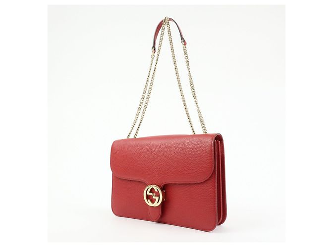 Borsa a tracolla in pelle Gucci Interlocking G con catena 510303 - vista 3