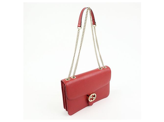 Borsa a tracolla in pelle Gucci Interlocking G con catena 510303 - vista 4