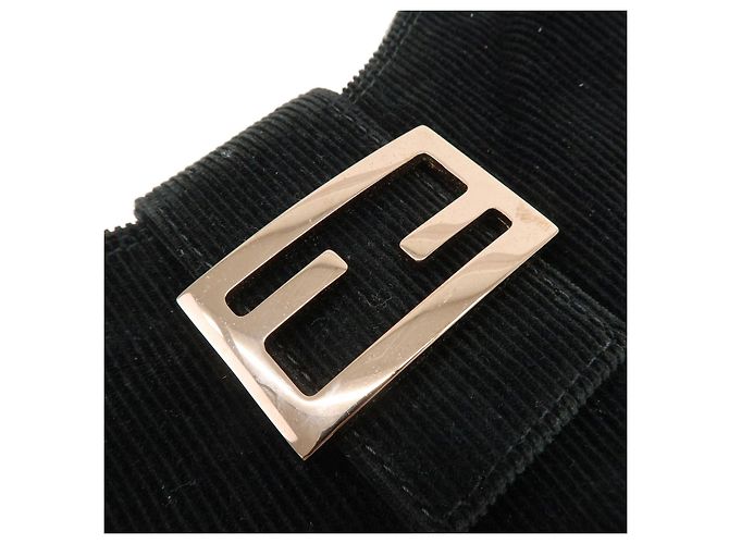FENDI Borsa a mano e a tracolla in velluto a coste Nero 8BR020 - vista 6